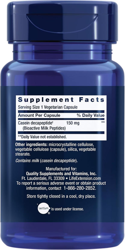 Life Extension Bioactive Milk Peptides - Sleep, Mood and Relaxation Support (30 Capsules)