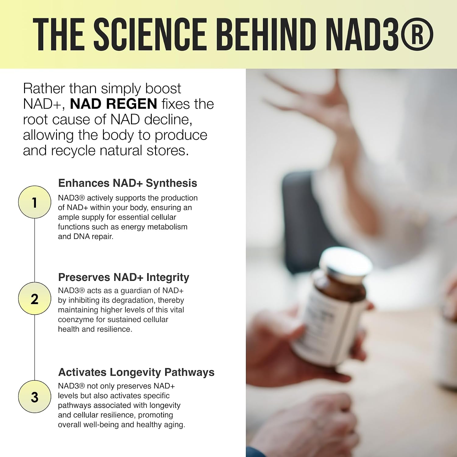 BIOSTACK NAD Regen - NAD3 Supplement with Spermidine, Resveratrol & Niacinamide - 30-Day Supply - görsel 6