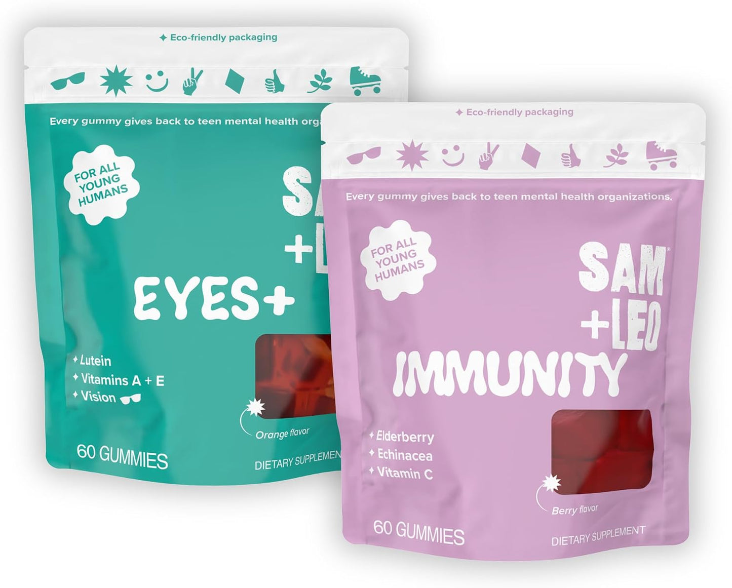 SAM+LEO Immunity Gummies with Elderberry, Echinacea, Zinc & Vitamin C – Kids Immune Support – Berry Flavour (60 Count) - görsel 8