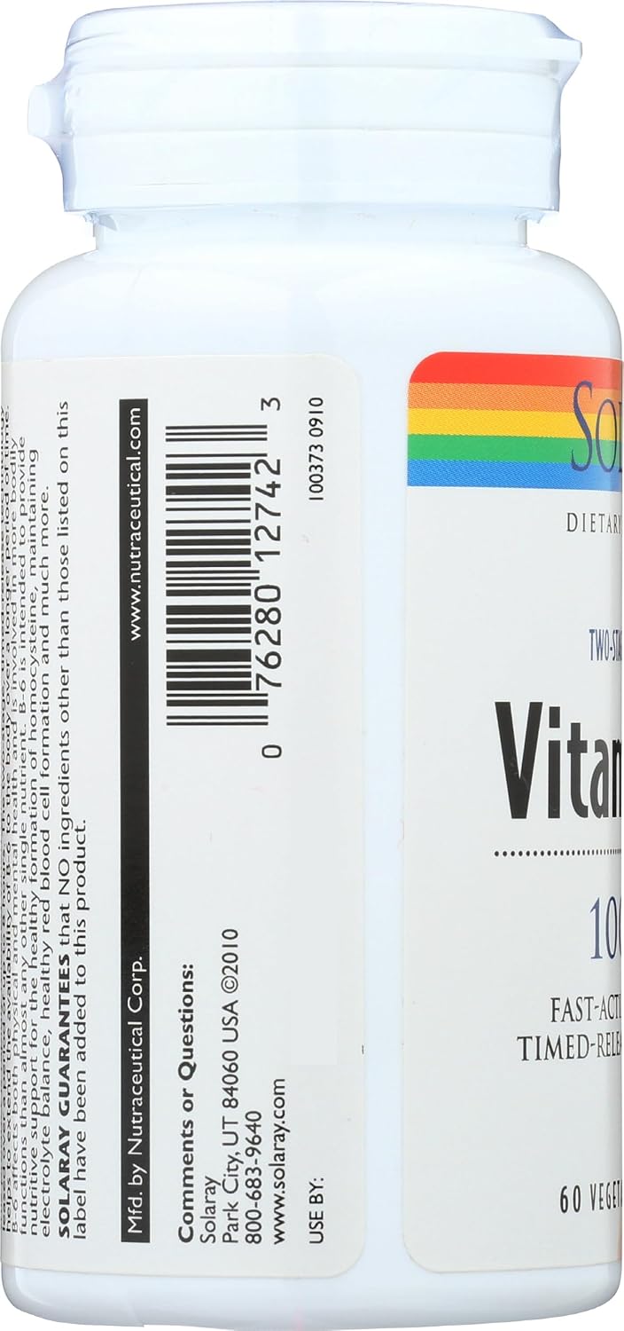 Solaray Vitamin B6 100 mg Timed Release Capsules – Image 5