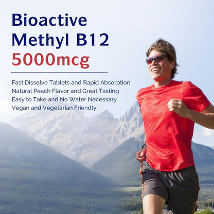 Innate Vitality Vitamin B12 5000mcg – Natural peach flavour with no artificial colors or flavours – Image 3