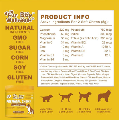 Dog Prenatal Vitamins for Pregnant & Nursing – Aids energy metabolism and brain development: B vitamins help – Image 3