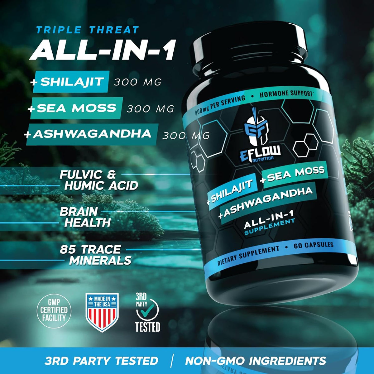 eFlow Nutrition Shilajit Capsules, – Hormonal Balance: Ashwagandha is known for its potential to help regulate – Image 5