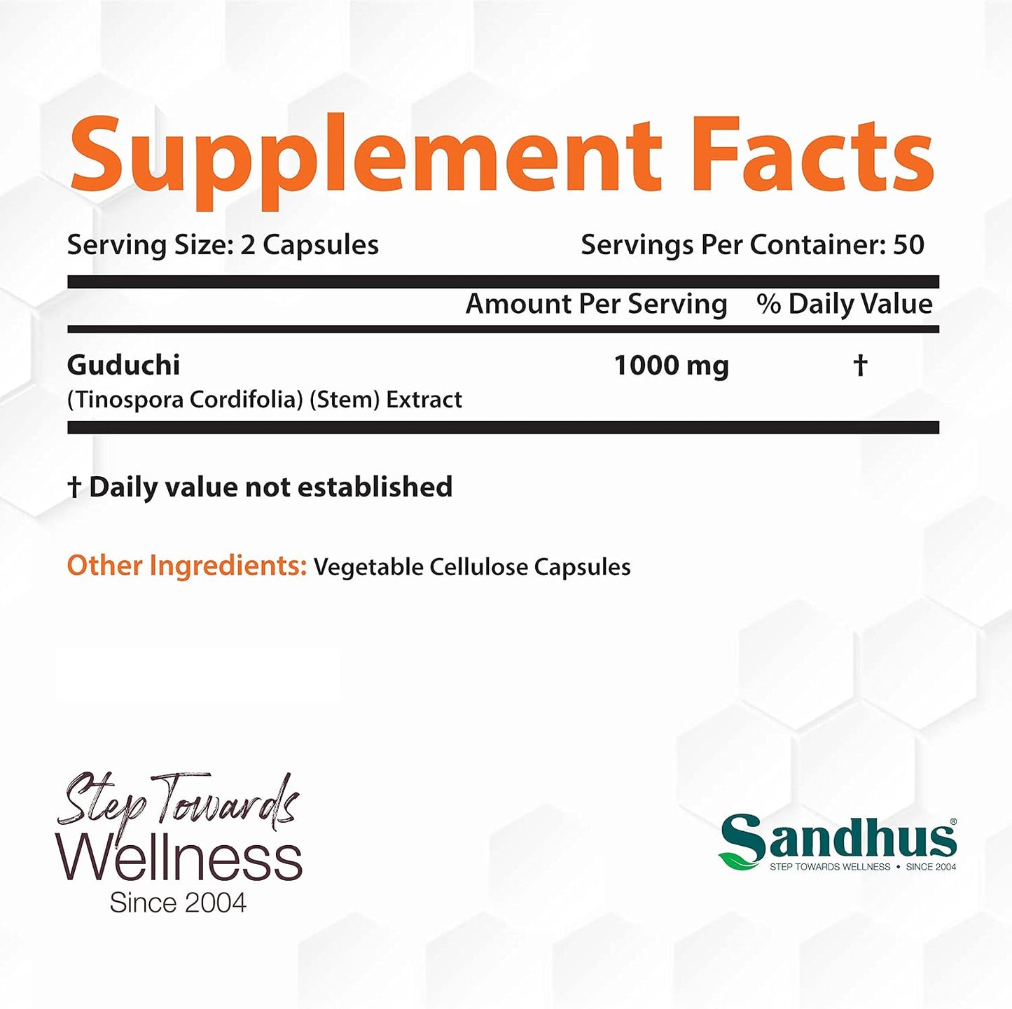 Sandhu's Guduchi (Tinospora Cordifolia) Giloy 100 Vegetarian Capsules Immune Support 1000mg per Serving - görsel 2
