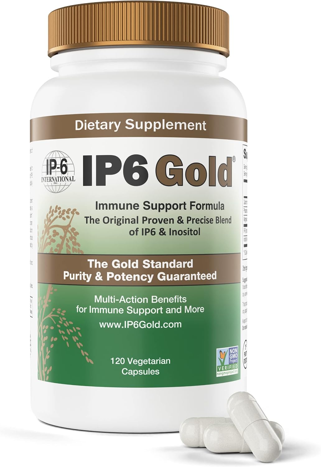 IP6 Gold Devicare Immune Support Formula with Inositol – 120 Vegetarian Capsules - görsel 1