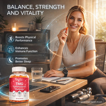 VAITE TMG Supplements – Trimethylglycine 800mg Gummies, Vegan Chewables for Energy & Recovery Support – Image 2