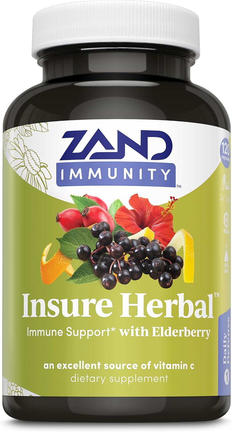 Zand Insure Herbal Immune Support - Vitamin C, Zinc, Echinacea, Elderberry & Ginger - 120 Veg Caps - görsel 1