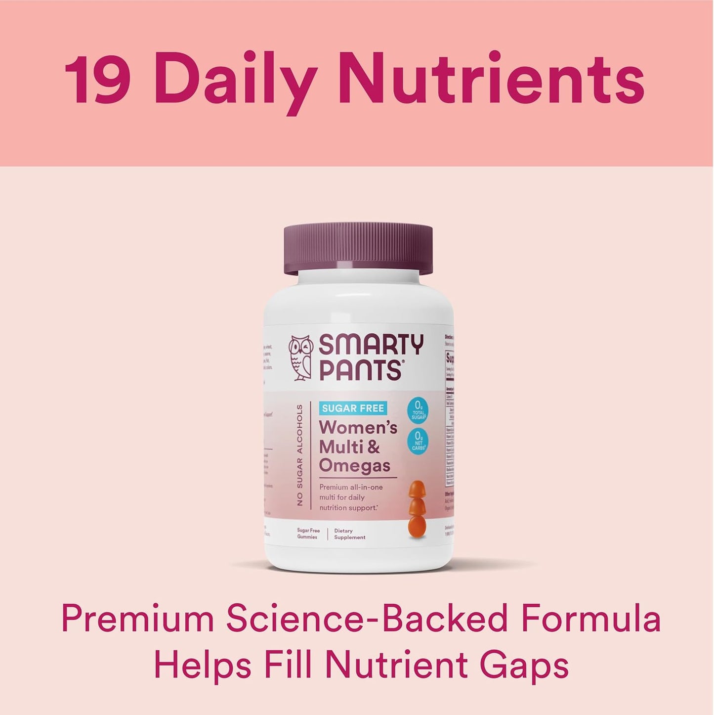 SmartyPants Women's Sugar free Multivitamin Gummies with Omega-3, 60 Gummies - görsel 3