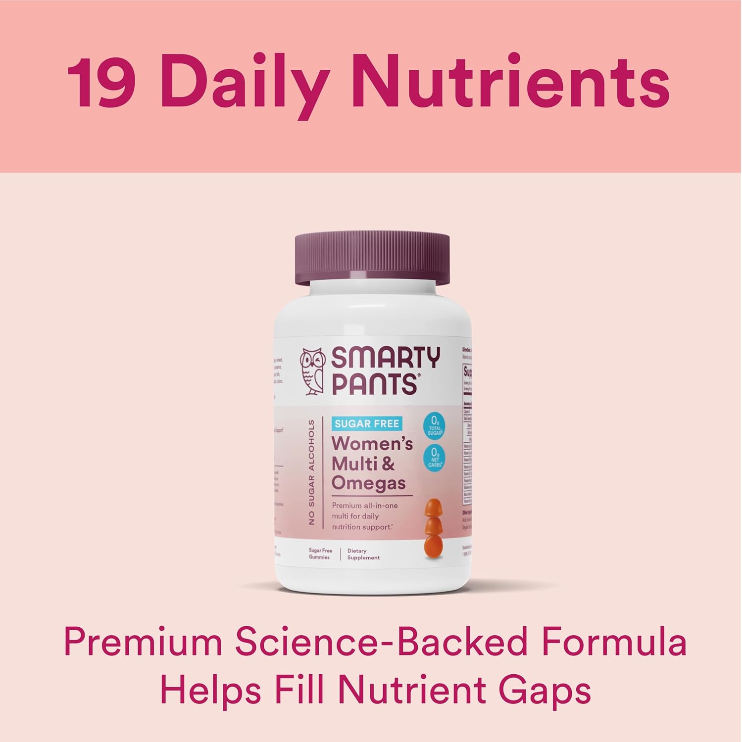 SmartyPants Women's Sugar free Multivitamin Gummies with Omega-3, 60 Gummies - görsel 3