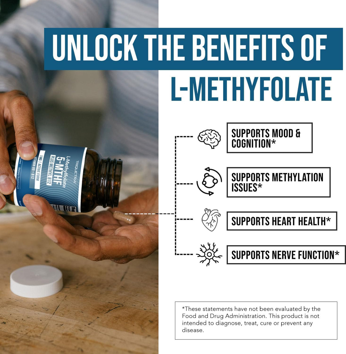 L Methyl Folate 1000 mcg Plus Methyl B12 – Energy Production: Vitamin B12 plays a vital role in converting food – Image 4