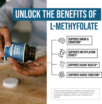 L Methyl Folate 1000 mcg Plus Methyl B12 – Energy Production: Vitamin B12 plays a vital role in converting food – Image 4