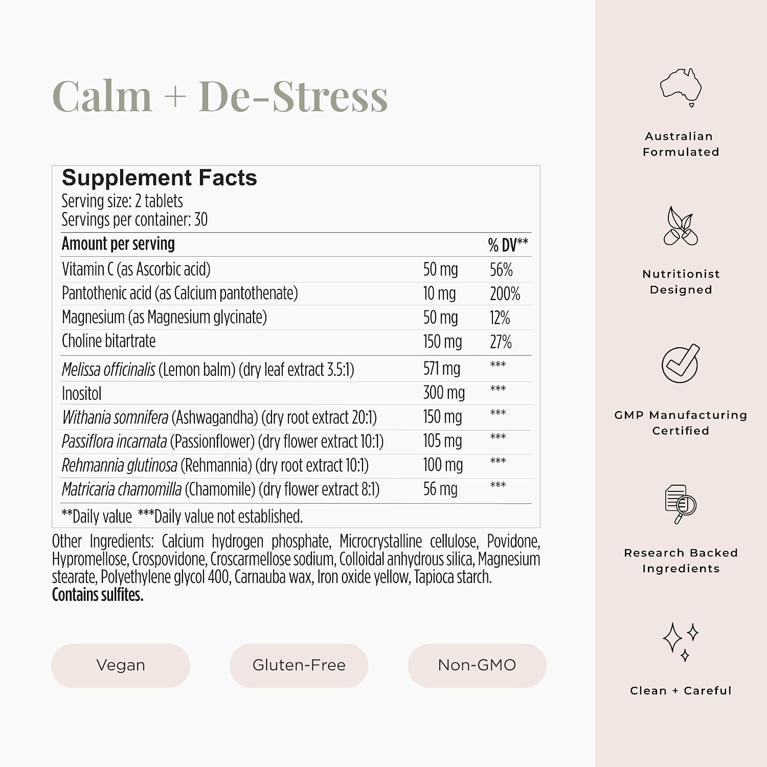 JSHealth Calm + Destress Supplement - 60 Capsules - görsel 5