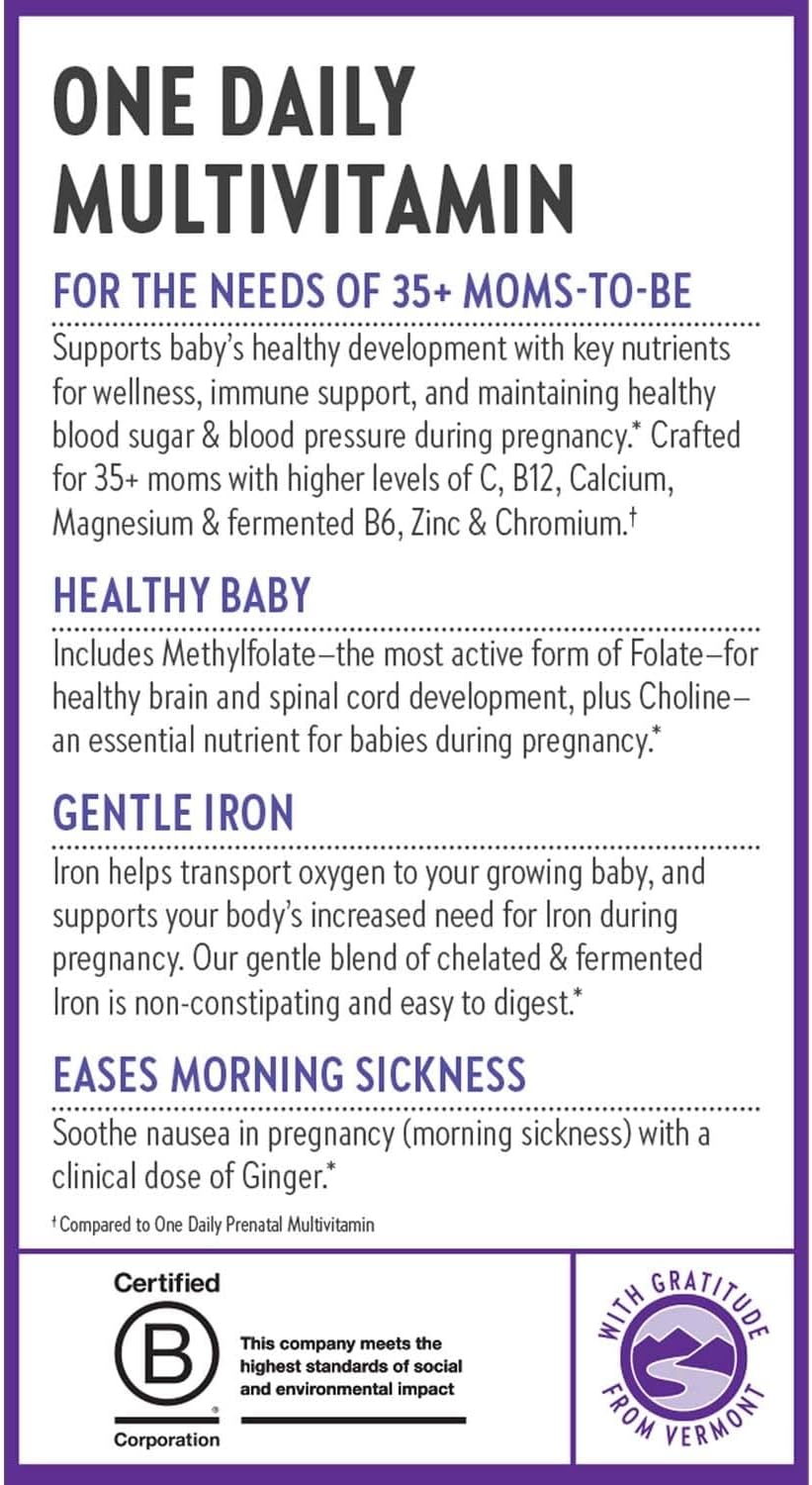 New Chapter Prenatal Vitamins – One Daily Multivitamin for Women 35+ with Methylfolate & Choline, 90 Tablets - görsel 7