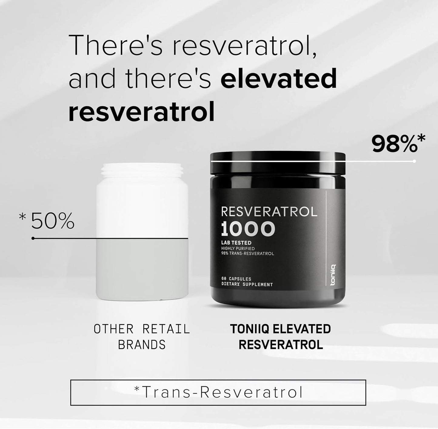 Toniiq Ultra High Potency Trans Resveratrol 1000mg – 98% Pure – 60 Capsules - görsel 3