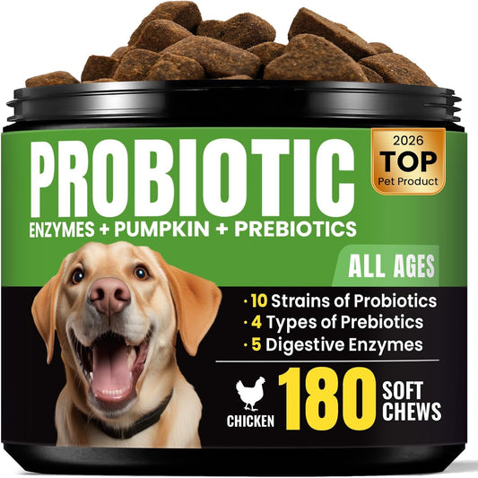 BuddyCheer Probiotics for Dogs - Supports Digestion, Skin and Breath - 180 Soft Chews – Image 1