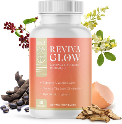 RevivaGlow – Vitamin B12, Biotin & Folate – – Skin firmness and radiance: The nutrient blend may help improve – Image 1