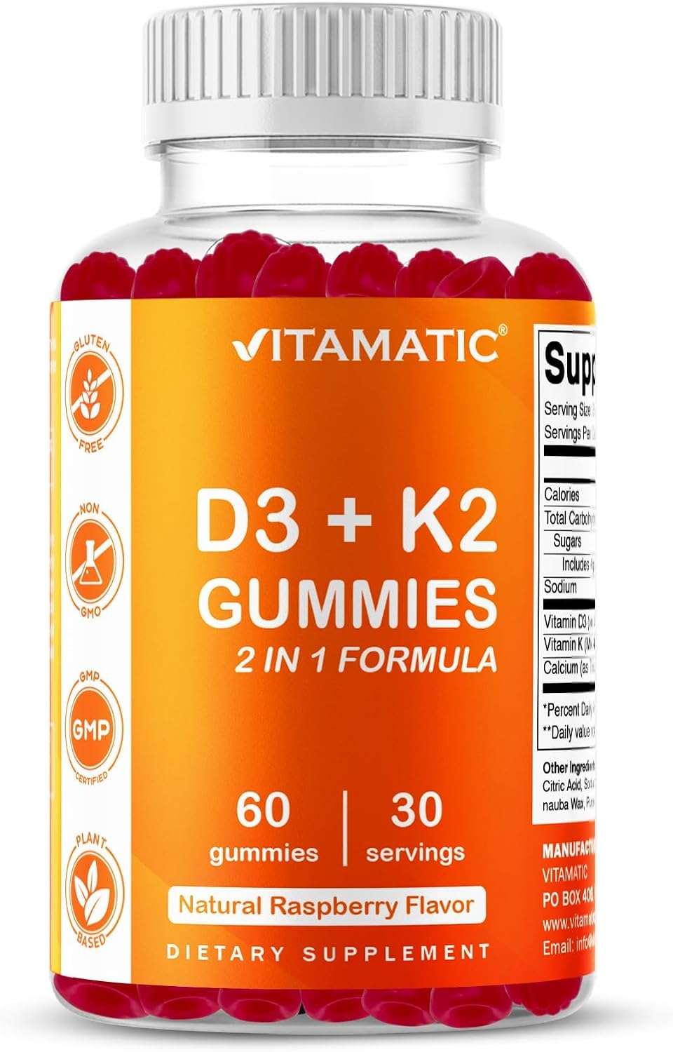 Vitamatic Vitamin D3 & K2 Gummies (2-Pack) – Bone, Heart & Immune Support - görsel 10