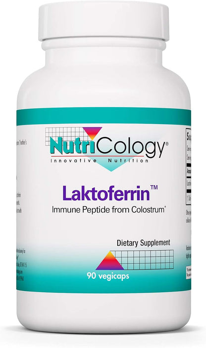 Nutricology Laktoferrin – Lactoferrin 350mg, Bovine Colostrum, Immune Support, 90 Vegicaps