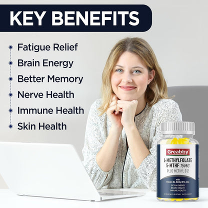 L-Methylfolate Gummies, 5-MTHF 15 mg with – L-5-Methylfolate (15 mg per serving): The active form of folate that – Image 5