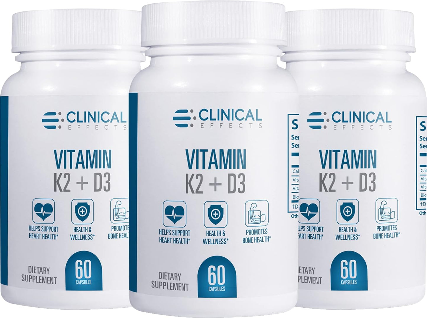 Clinical Effects Vitamin K2 + D3 with Bioperine Black Pepper Extract - 3 Pack - görsel 1