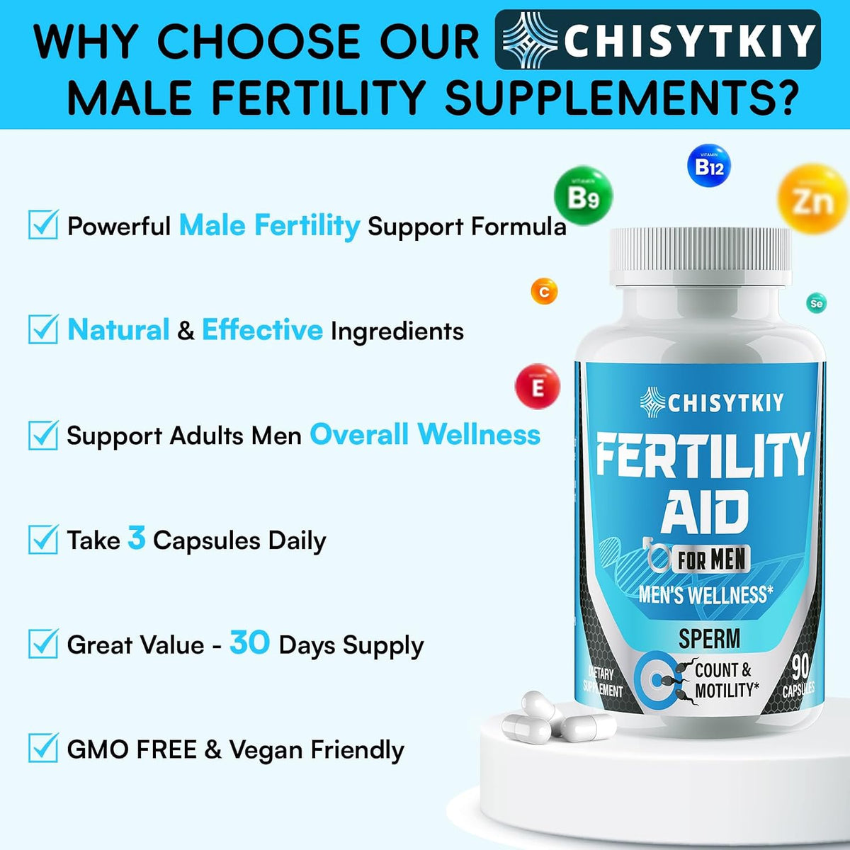 Male Fertility Supplements – Advanced – CoQ10 : A powerful antioxidant that may help protect sperm cells from – Image 4