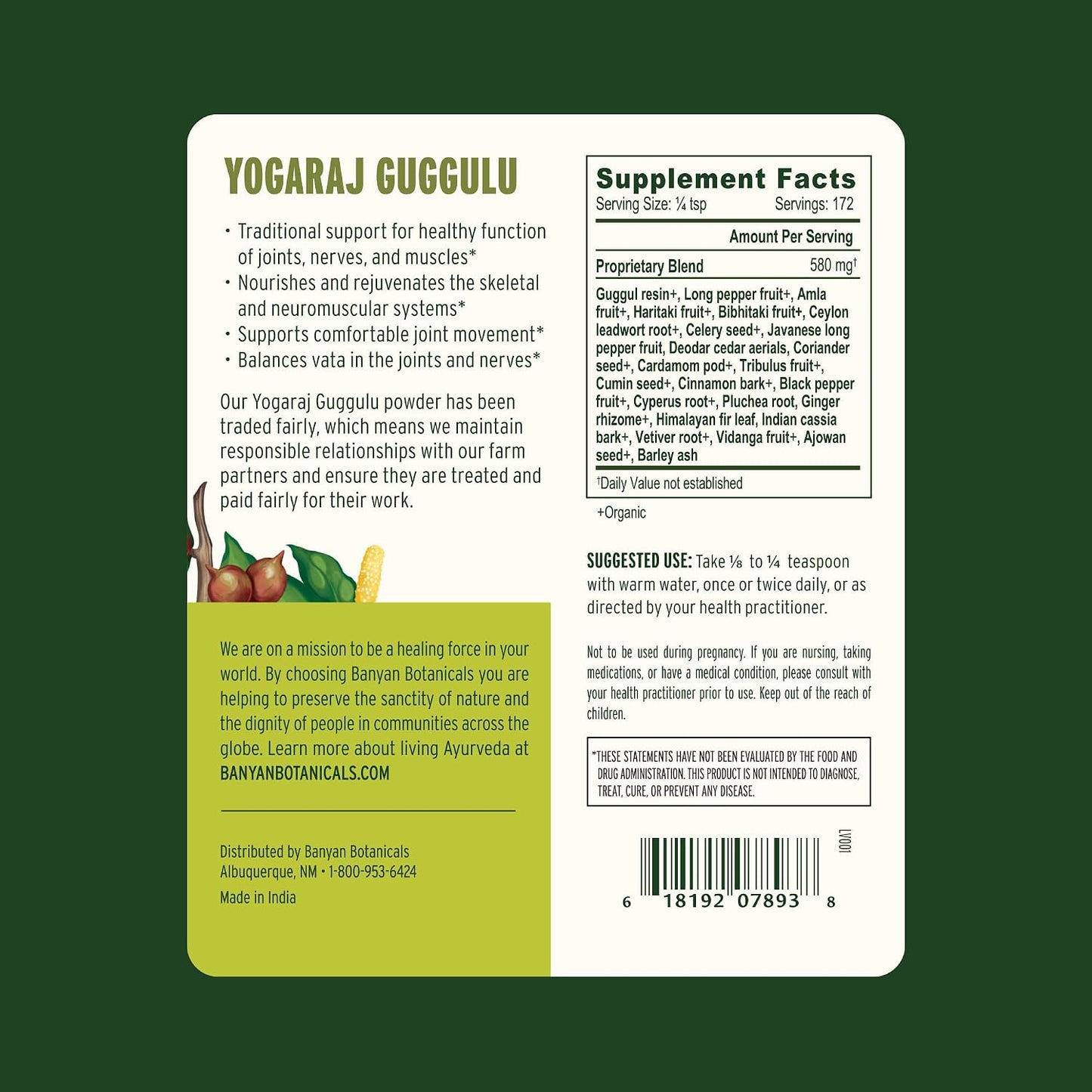 Banyan Botanicals Yogaraj Guggulu Powder – Organic Joint Support – Ayurvedic Blend – 100 g - görsel 4