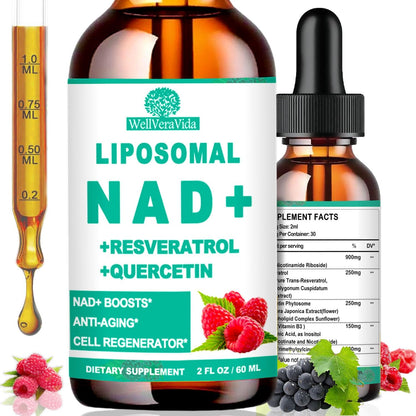NAD Supplements for Women's & Men, Liposomal – Liposomal Nicotinamide Riboside (900 mg) – A highly bioavailable – Image 1