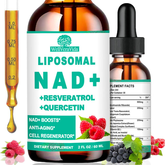 NAD Supplements for Women's & Men, Liposomal – Liposomal Nicotinamide Riboside (900 mg) – A highly bioavailable – Image 1