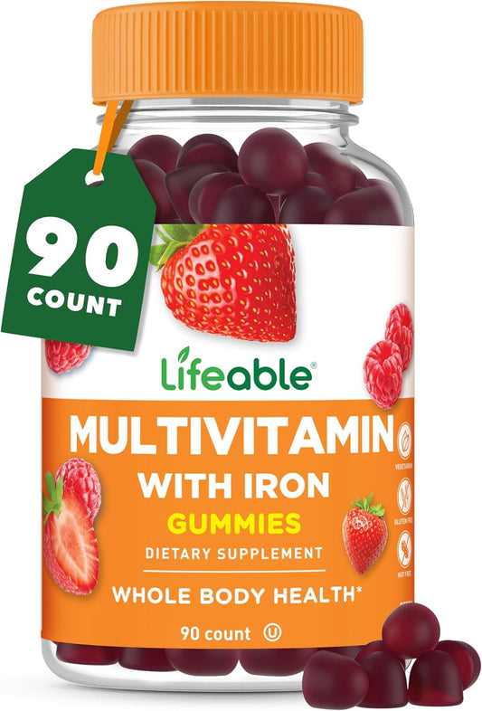 Lifeable Multivitamin with Iron for Adults - – Form: Gummies are perfect if you dislike swallowing pills. – Image 1