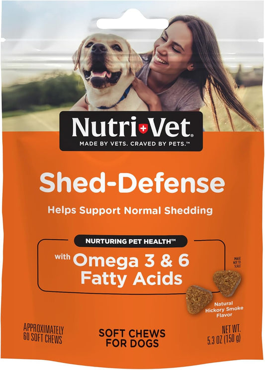 Nutri-Vet Shed Defence Soft Chews for Dogs – – Healthy Skin & Coat: Rich in salmon oil, these chews promote a – Image 1