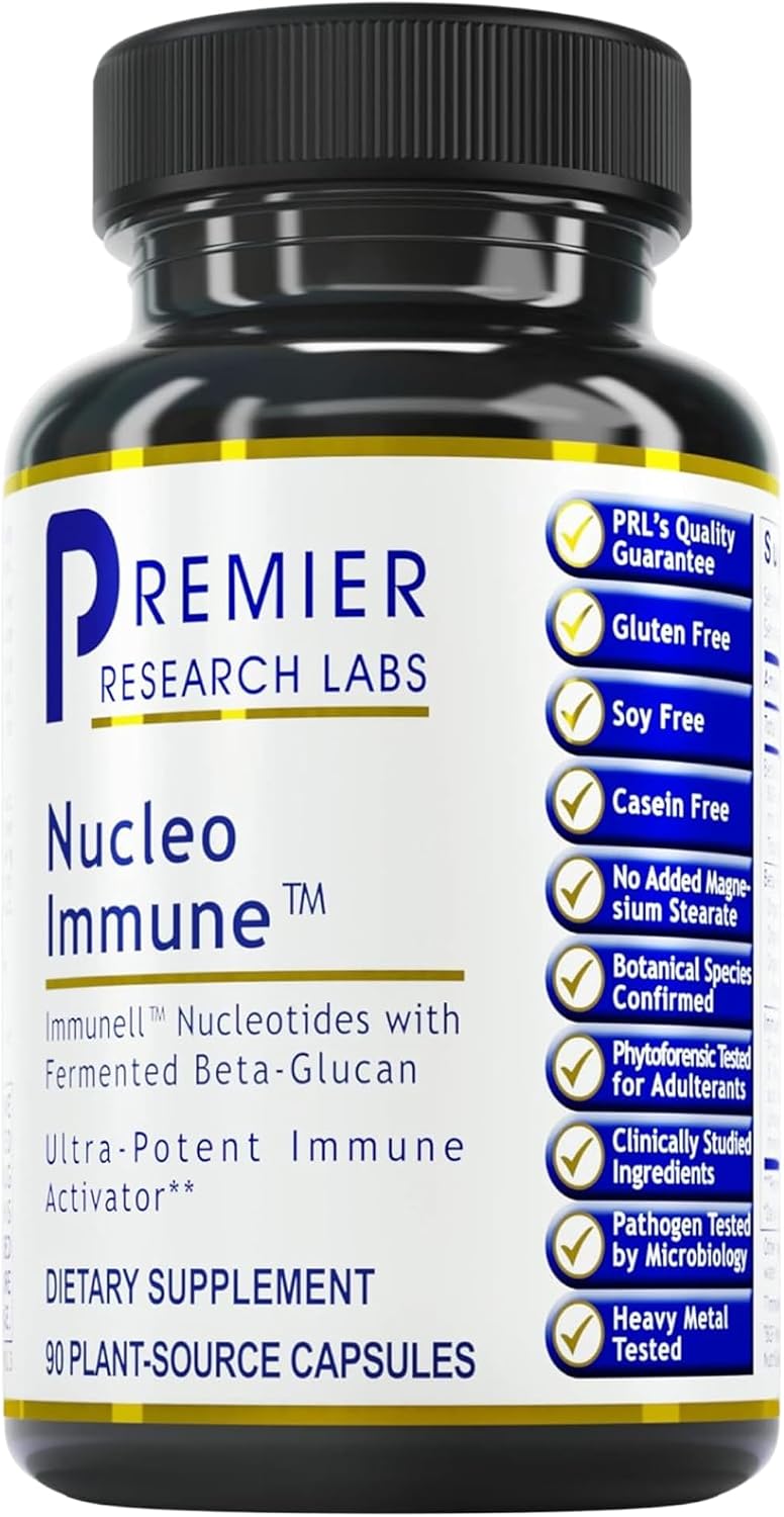 Premier Research Labs Nucleo Immune - Beta Glucan Supplement, Phytochemicals, Prickly Pear, Fibre, Immune Support - 90 Capsules - görsel 1