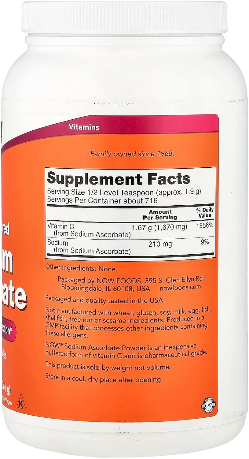 NOW Foods Sodium Ascorbate Powder - 1.36 kg - görsel 2