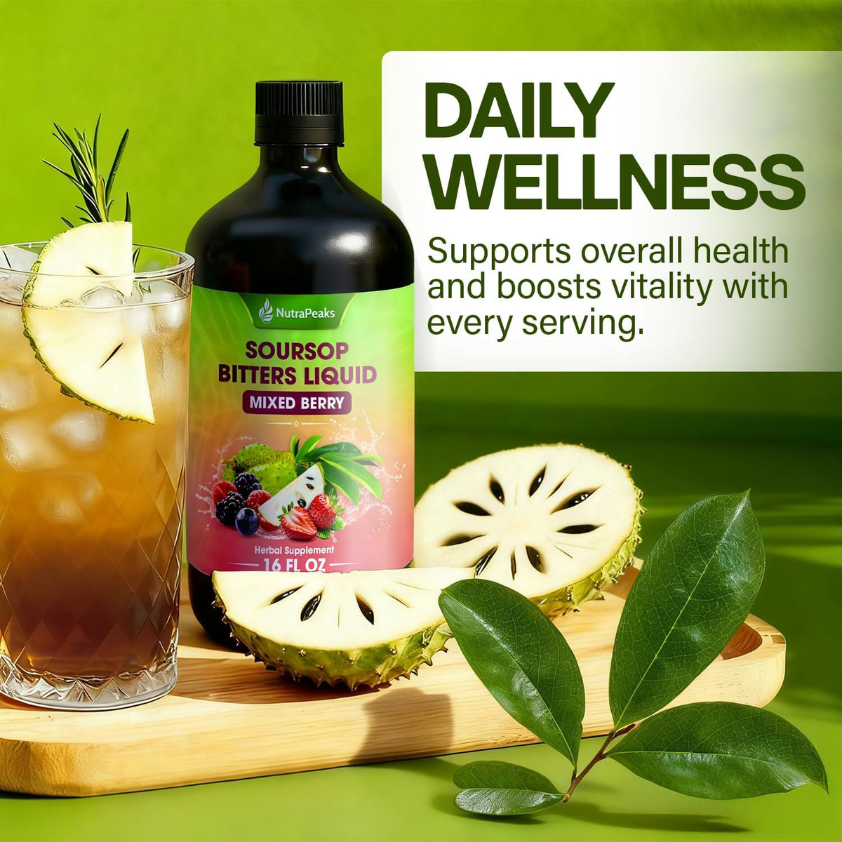 NutraPeaks Soursop Bitters Liquid – Mixed Berry, 473 mL – Image 5