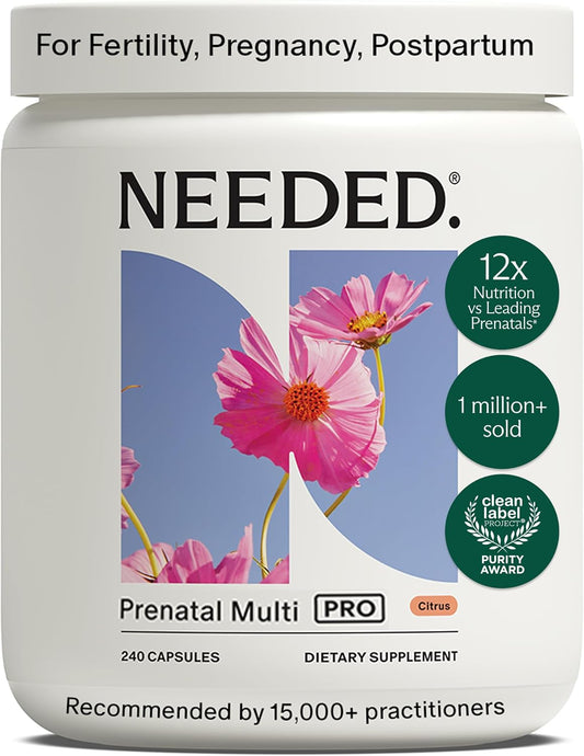 Needed. Prenatal Multivitamin with Citrus Scent - Complete Prenatal for Before, During & After Pregnancy - 26 Nutrients (30 – Image 1