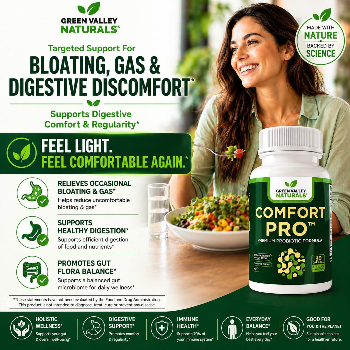 ComfortPro™ Daily Probiotics for Digestive Health | Supports Occasional Constipation & Bloating | with BB536 & Zinc | Gut – Image 6