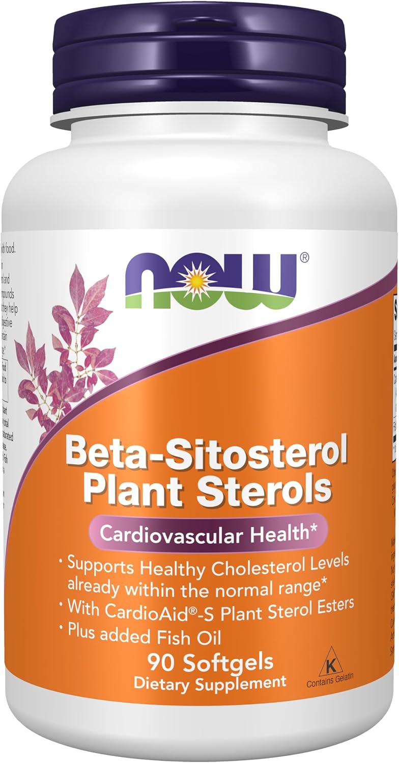 NOW Foods Beta-Sitosterol Plant Sterols with CardioAid-S Plant Sterol Esters and Added Fish Oil - 90 Softgels - görsel 1