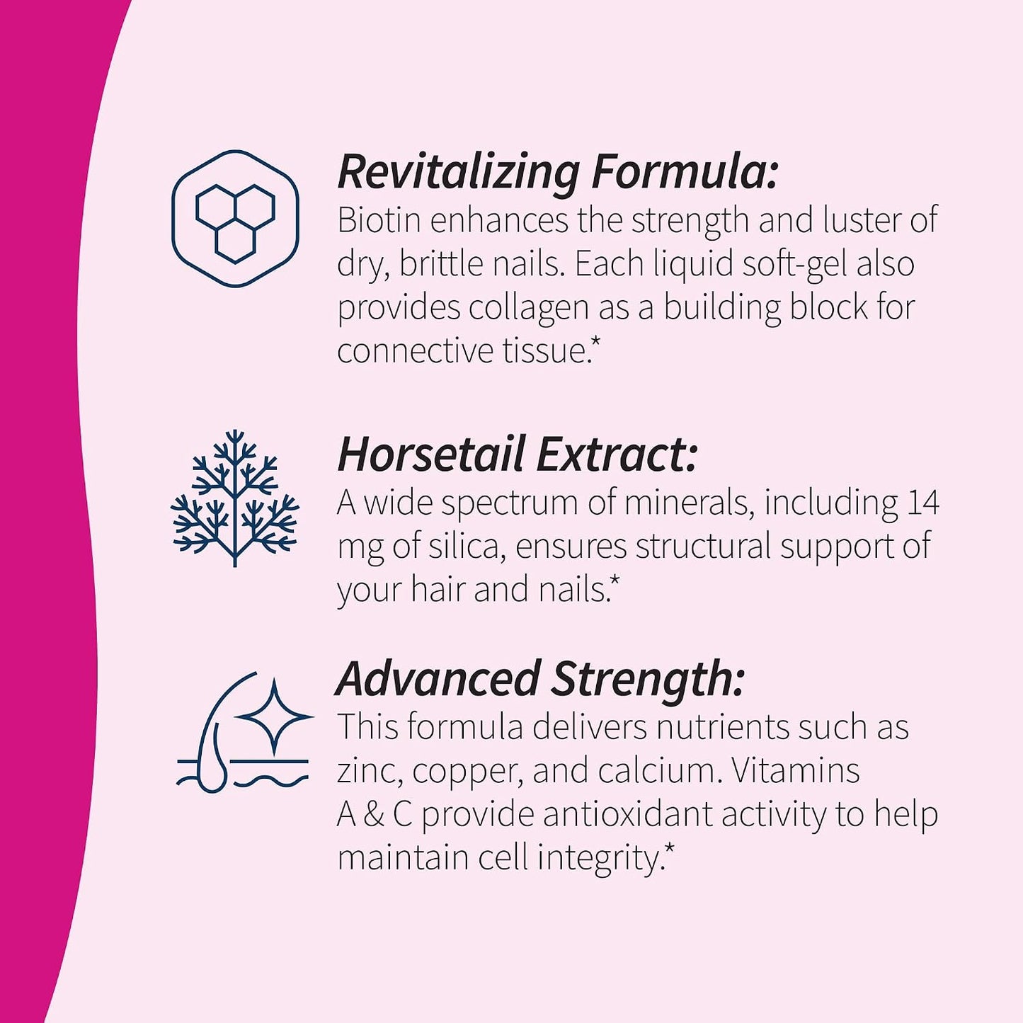 Applied Nutrition Longer Stronger Hair & Nails - 60 Liquid Soft-Gels (Pack of 4) - Biotin, Silica & Collagen - 120 Servings - görsel 3
