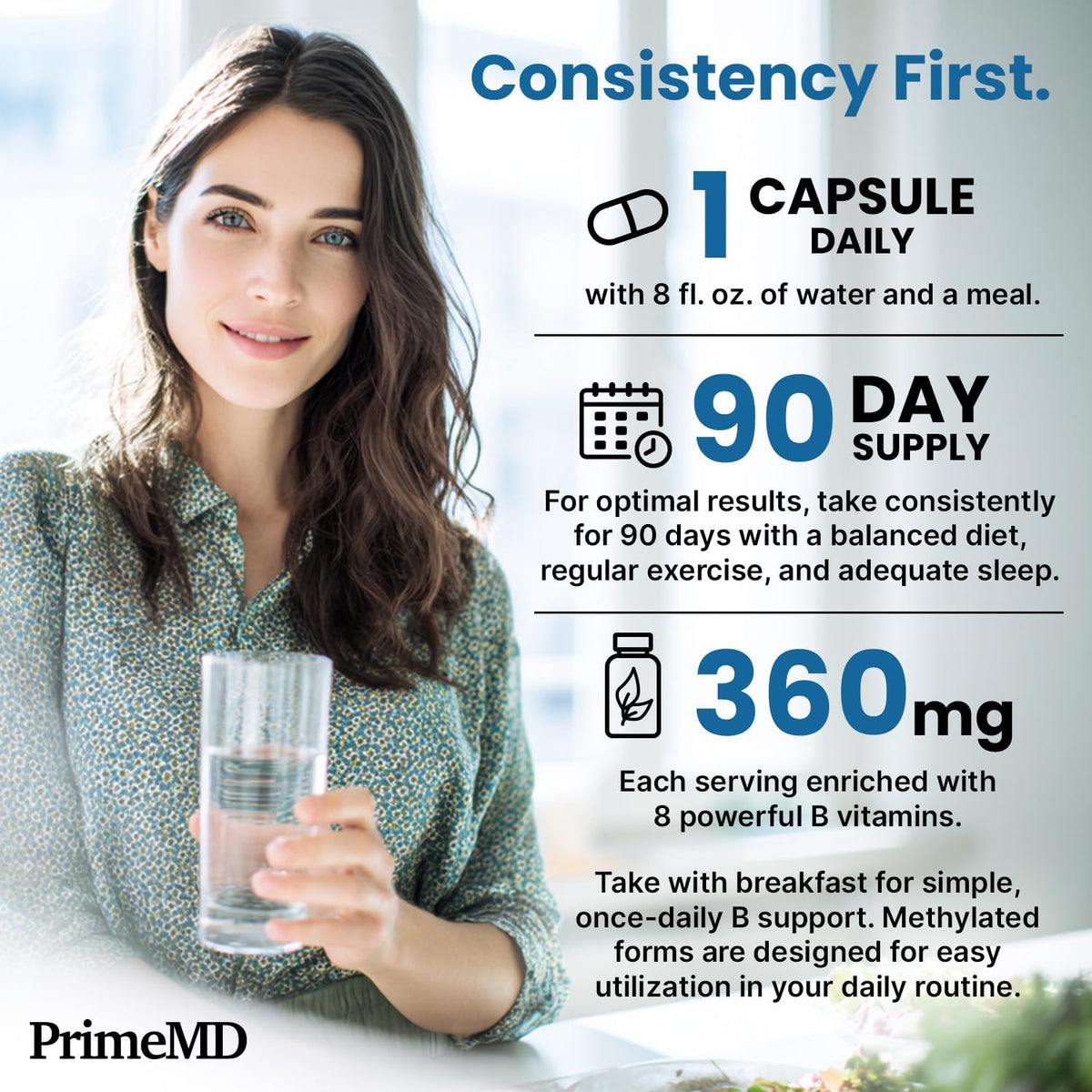 PrimeMD Methylated B Complex with B12 – Stress response: Pantothenic acid (B5) supports adrenal function, helping – Image 5