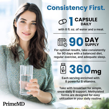 PrimeMD Methylated B Complex with B12 – Stress response: Pantothenic acid (B5) supports adrenal function, helping – Image 5