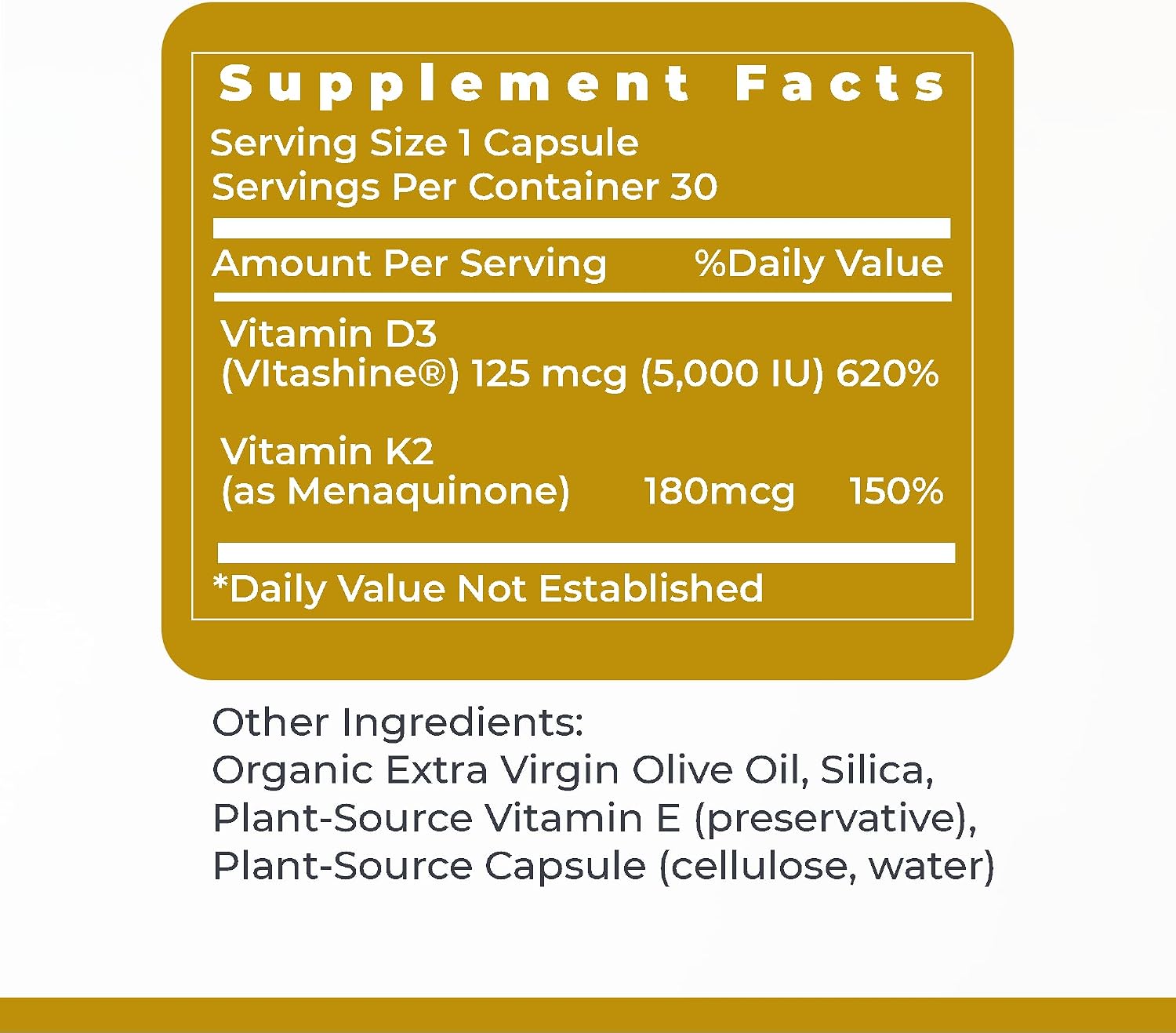 Premier Research Labs Vitamin D3 + K2 5000 IU, 30 Capsules - görsel 5