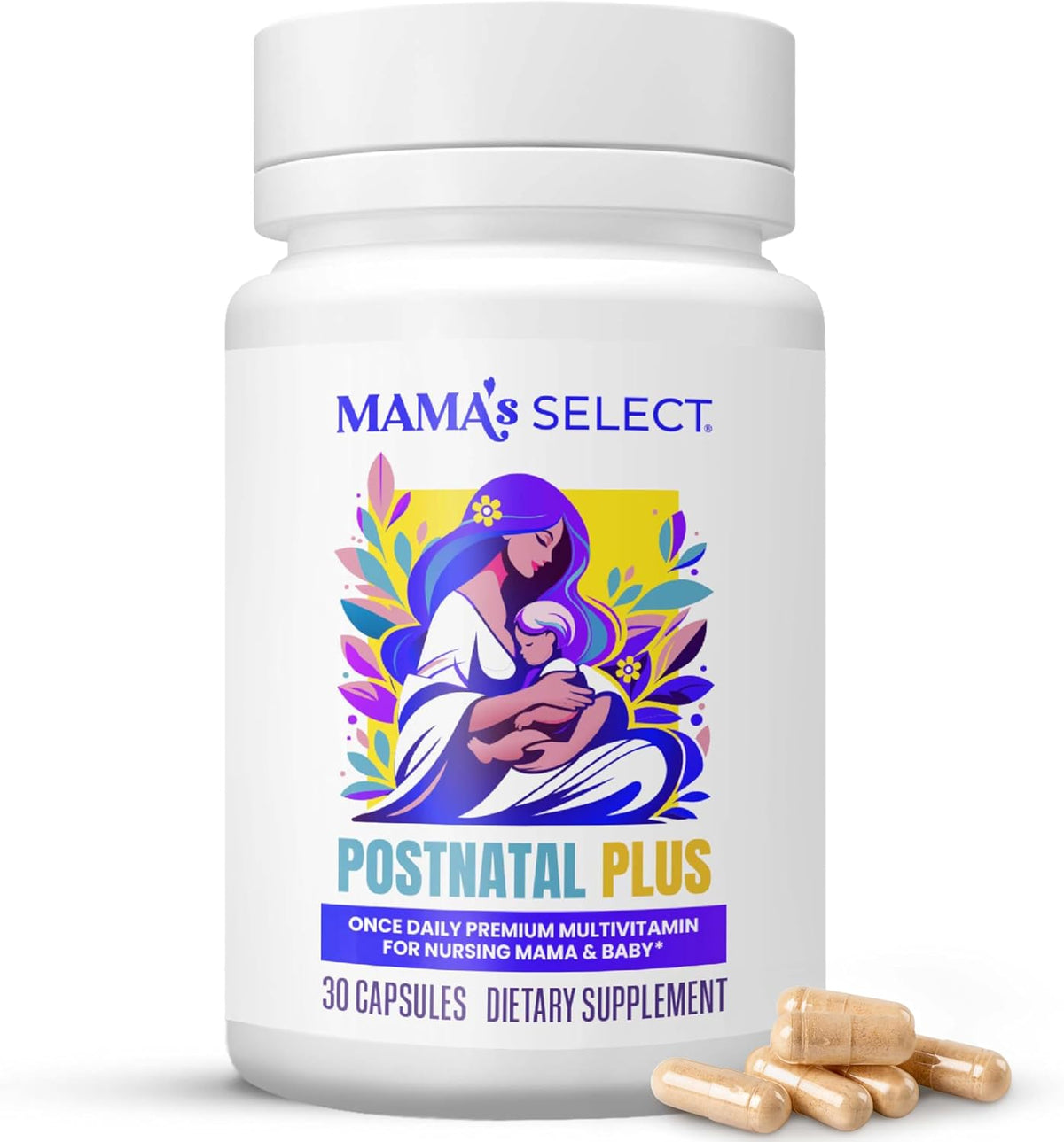 Mama's Select Postnatal Vitamins for Women's – Postnatal Multivitamin for Recovery, Energy, Hair & Milk Supply – – Image 1