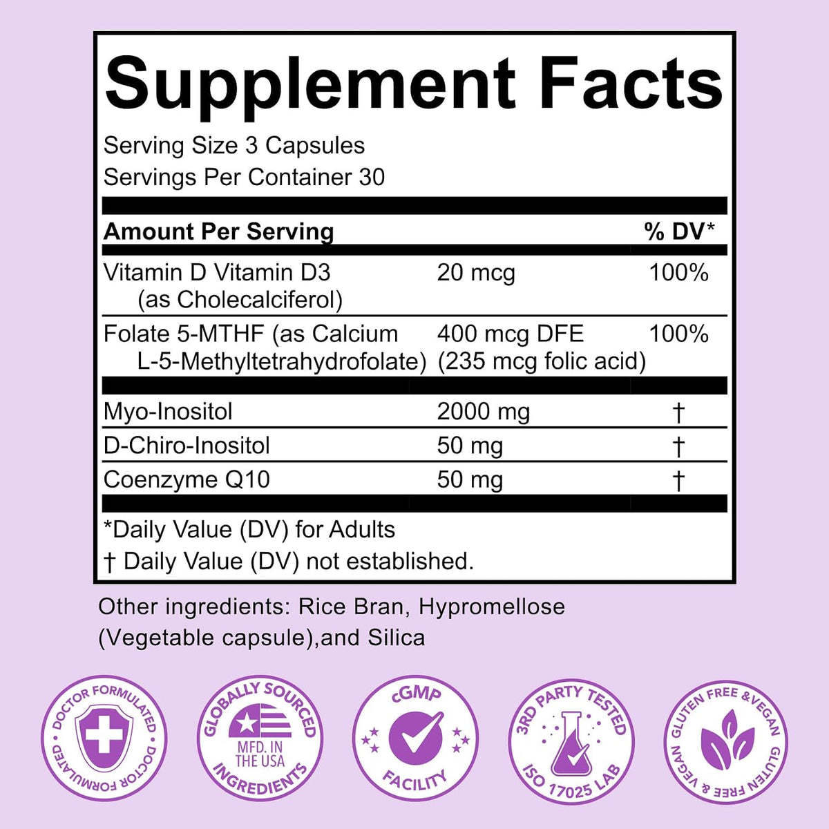 Premom Inositol Plus - 2,000mg Myo-Inositol – Methylfolate (400mcg DFE as 235mcg Folic Acid): The active, – Image 3