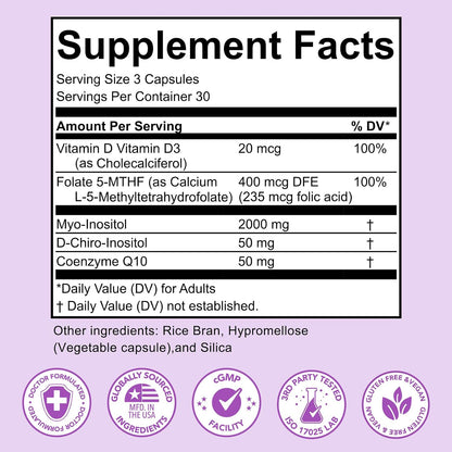 Premom Inositol Plus - 2,000mg Myo-Inositol – Methylfolate (400mcg DFE as 235mcg Folic Acid): The active, – Image 3