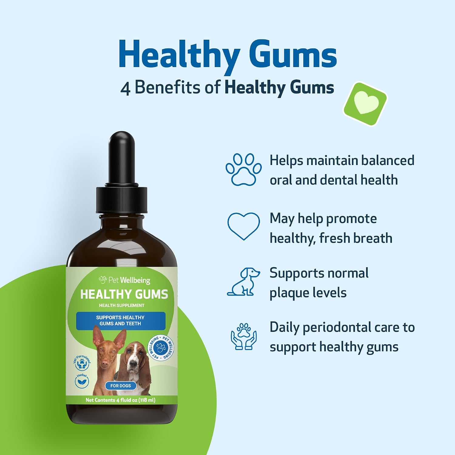 Pet Wellbeing Healthy Gums for Dogs - Topical Herbal Drops for Oral Care, 4 oz (118 mL) - görsel 4