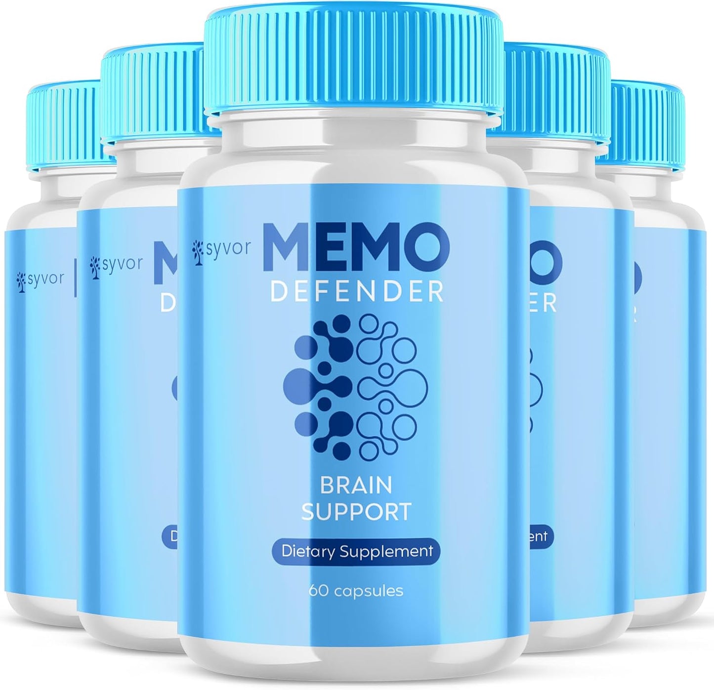 (5 Pack) Memo Defender Capsules – Advanced Brain Support Supplement with Natural Ingredients – 300 Capsules - görsel 1