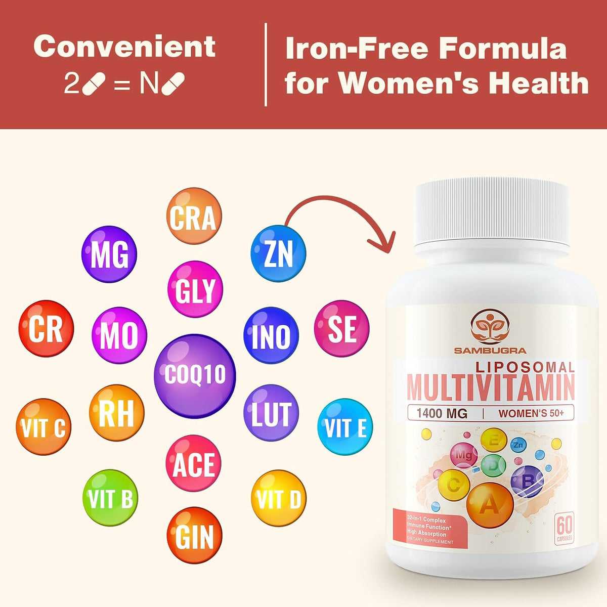 Sambugra Liposomal Multivitamin for Women's – Natural Plant Extracts : Rose hips, acerola, and aloe provide – Image 6