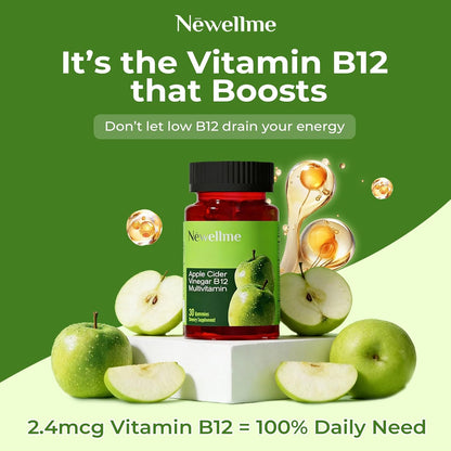 NEWELLME ACV Gummies with the Mother & B12 – – Sugar-free and pectin-based for a vegan-friendly formula – Image 3