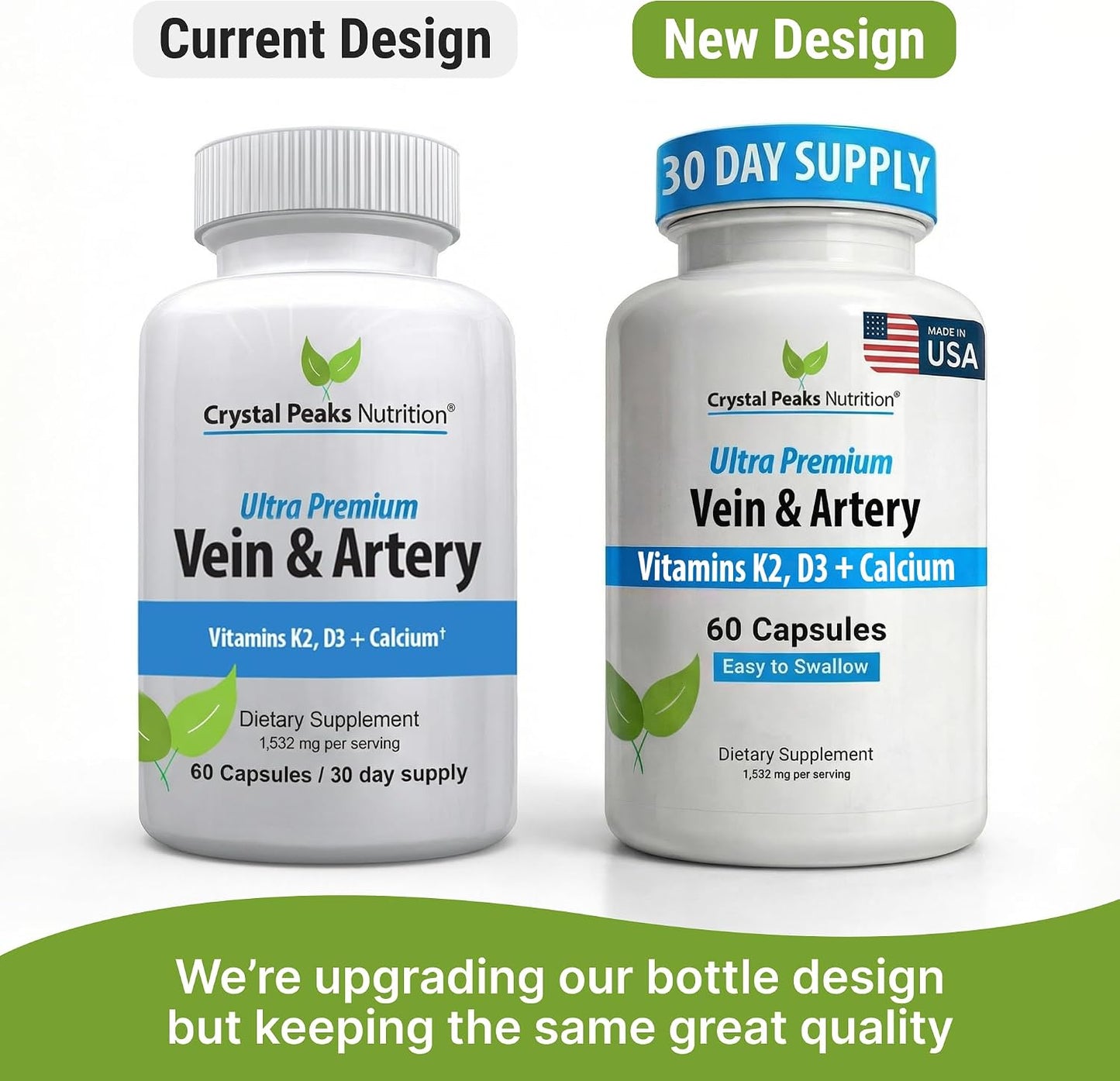 Vein & Artery Supplement – Blood Flow Support with Calcium – 60 Capsules - görsel 2