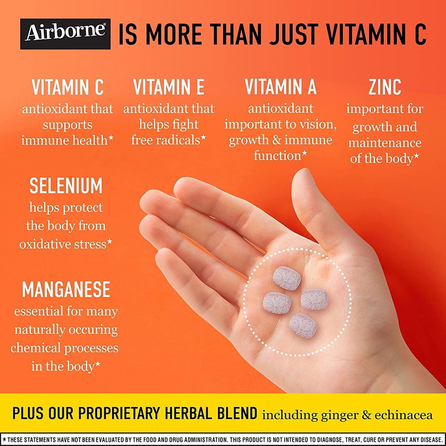 Airborne 1000mg Vitamin C + Zinc Chewable Tablets, Very Berry & Citrus - görsel 2