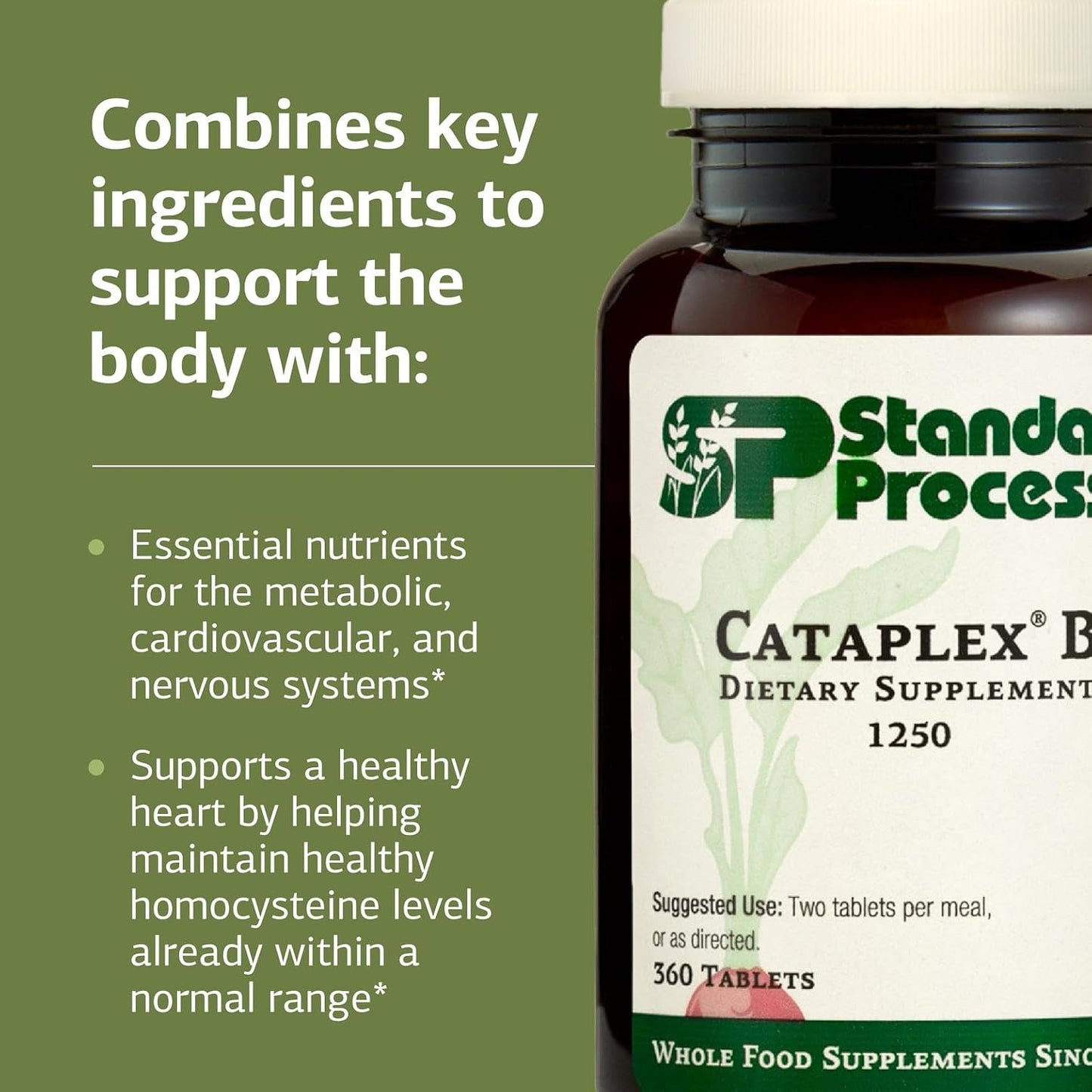 Standard Process Cataplex B B-Complex Supplement - Non-Dairy & Non-Soy - 360 Tablets - görsel 4